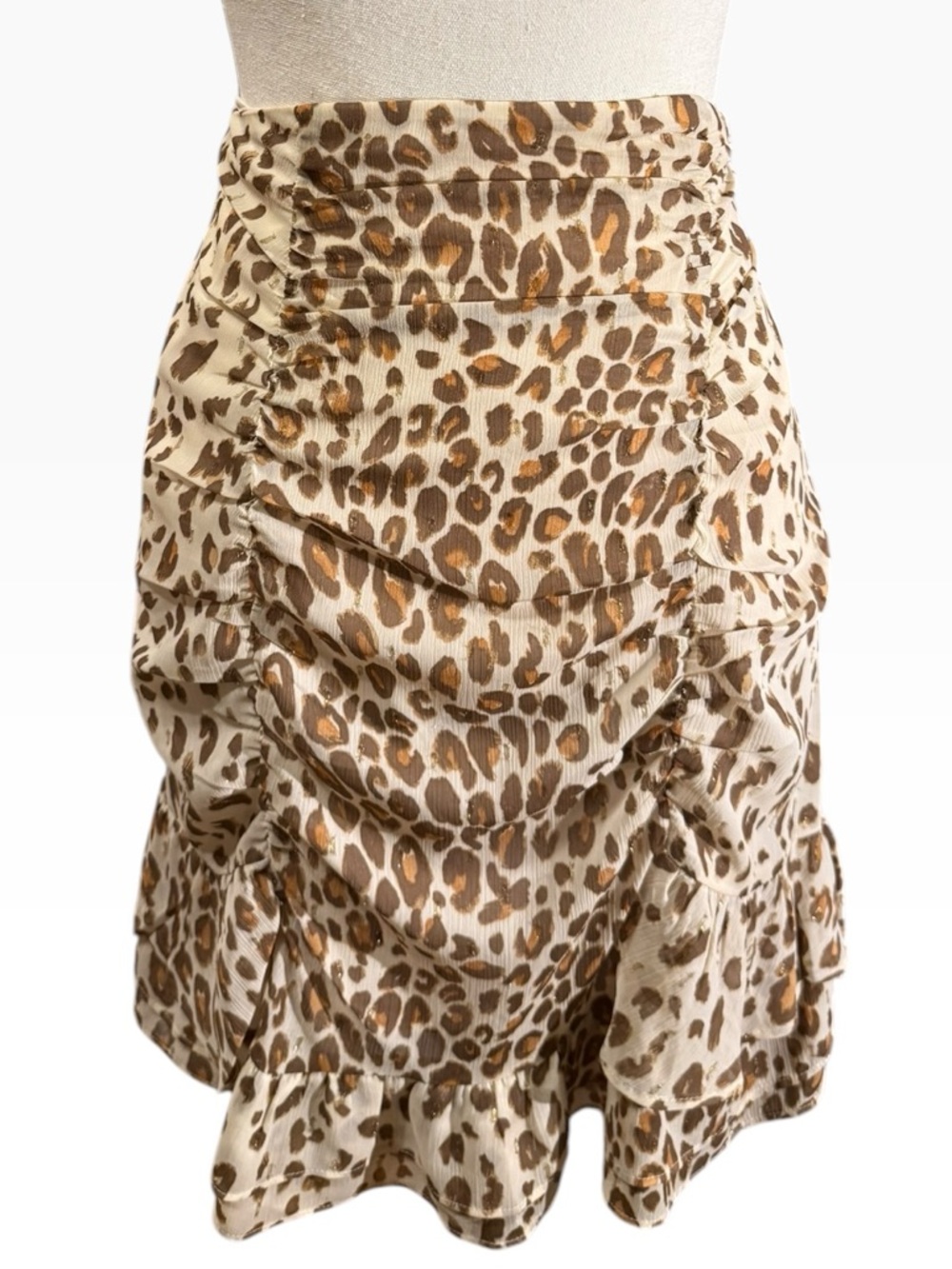 Cheetah Print Ruffled Mini Skirt - Picture 3 of 3